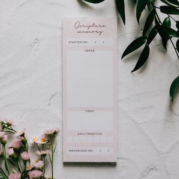 Scripture Memory Notepad - Blush Floral