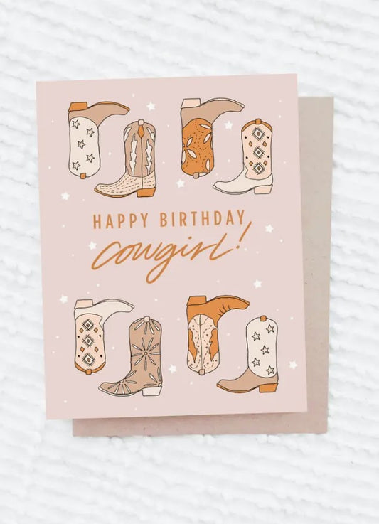 happy birthday cowgirl card
