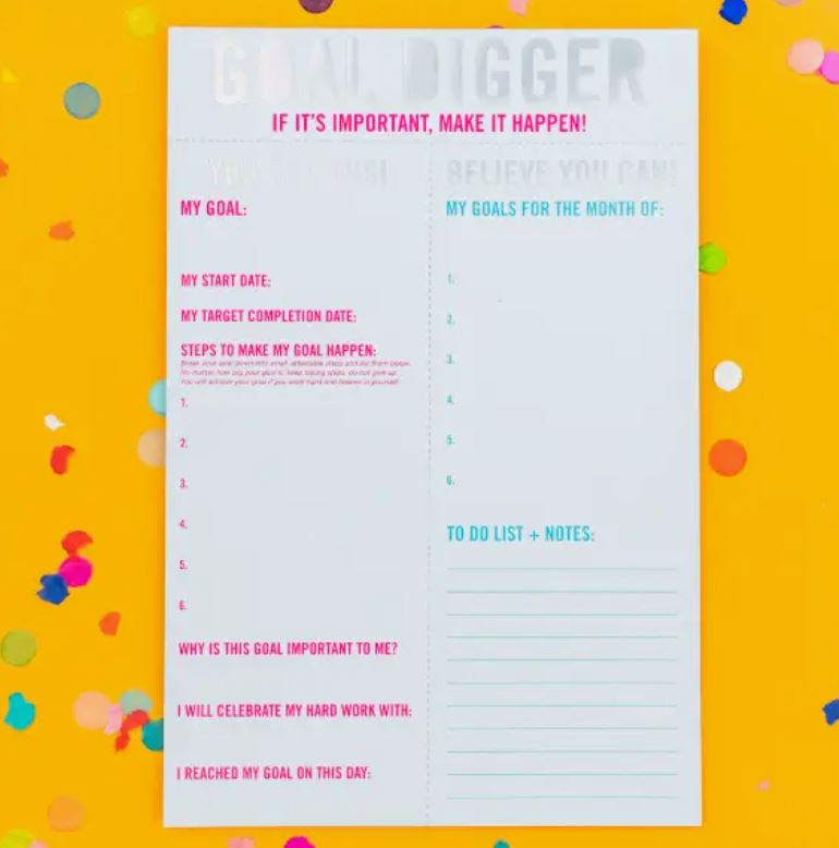 Goal Digger Goal Setting Notepad