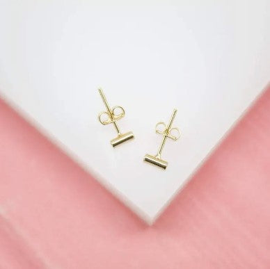 Gold Filled Bar Stud Earrings