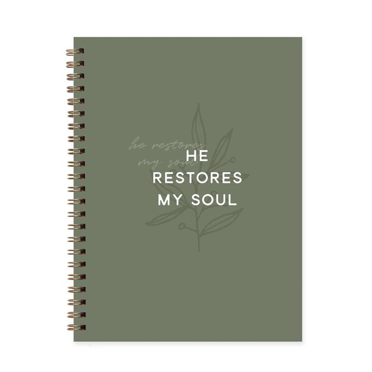 he restores my soul spiral journal