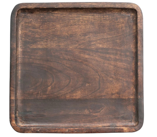 Hand-Carved Mango Wood Plate