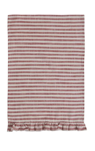 red white tea towel